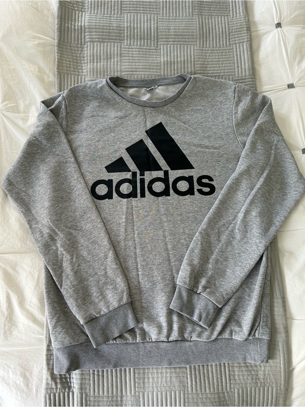 Men’s Adidas Gray Crewneck Sweatshirt with Black Logo
